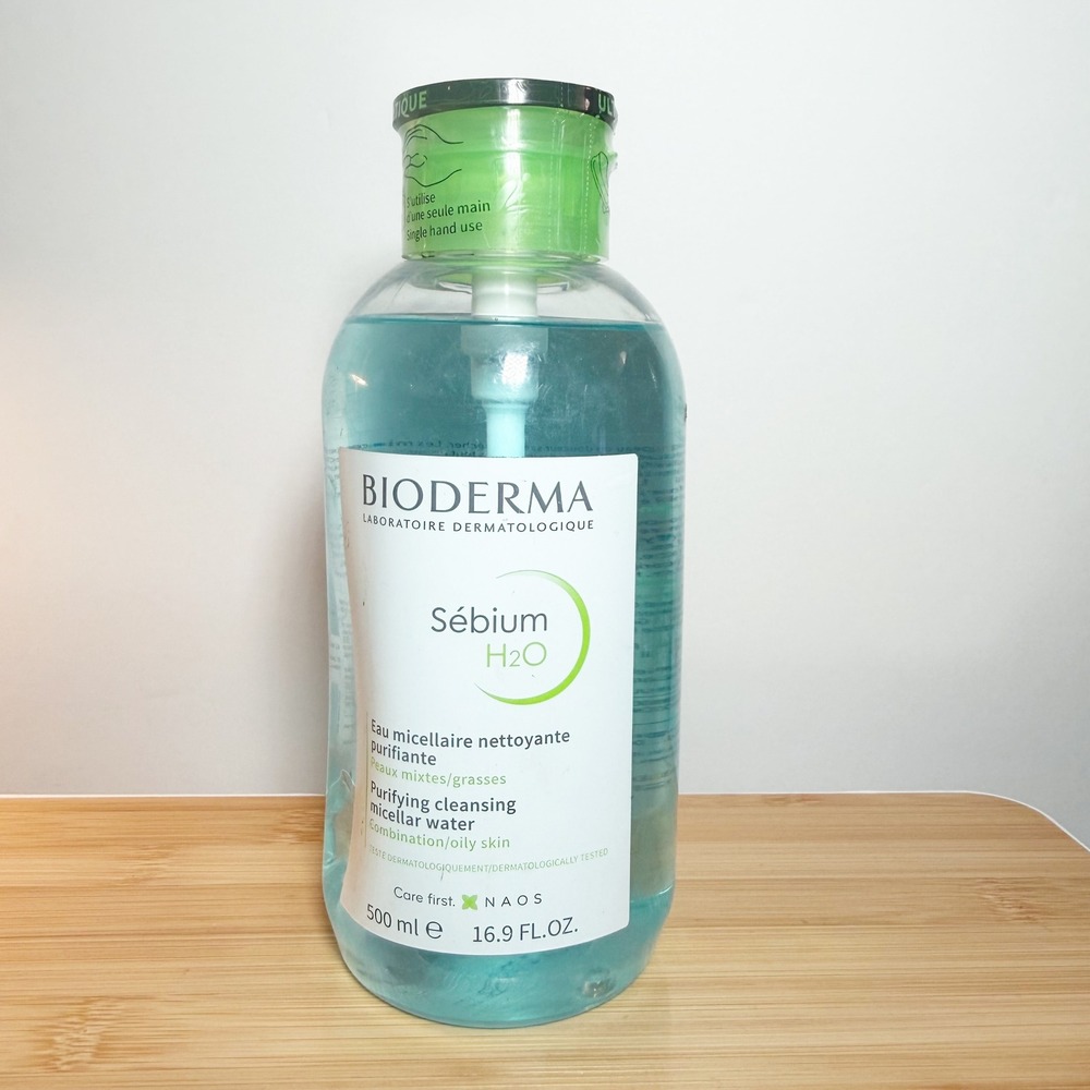 Bioderma Sebium H2O Purifying Cleansing Micellar Water 500ml 16.9 fl oz Pump
